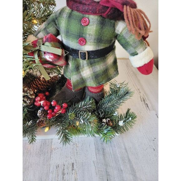Plush elf Mini lighted tree Mistletoe snow xmas decor figure - Picture 5 of 10